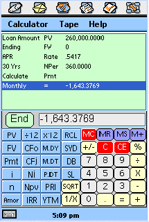 TApCalc Financial tape calculator(Sony/Ericsson P800/P900) Screenshot